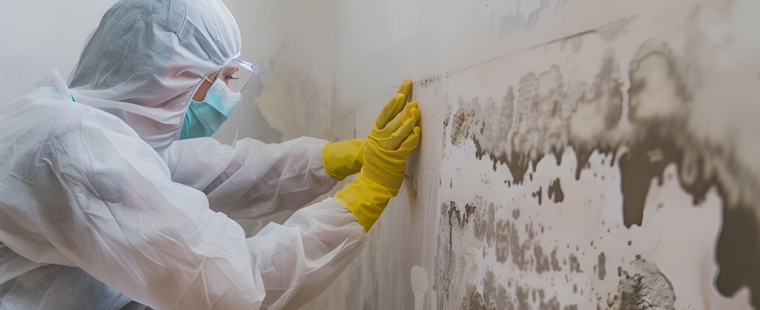 woman scrubbing mold cropped
